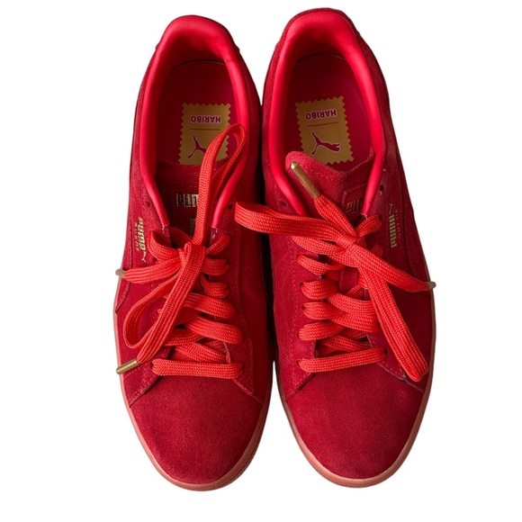 Puma x Haribo Suede Big Kid's Sz 6.5 C Red Gold Casual Athletic Stylish Sneakers - Picture 2 of 11